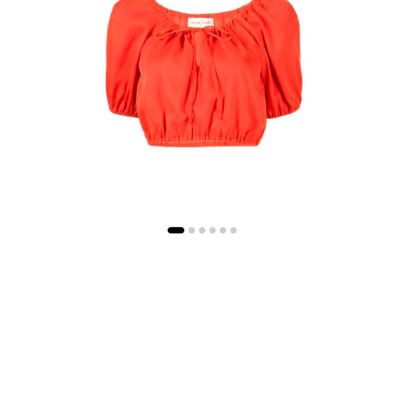 Red Puff Sleeve Crop Top - Picture 1 of 5
